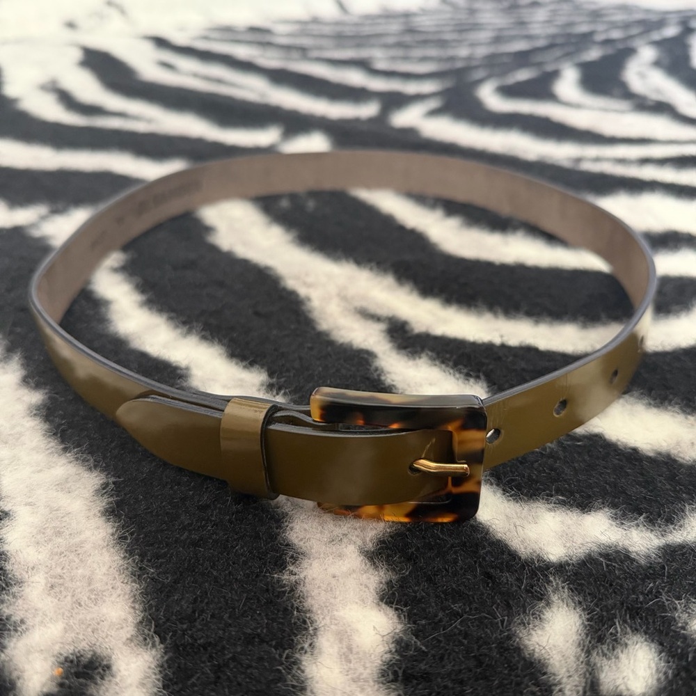 Olive Green Tortoiseshell Buckle Belt